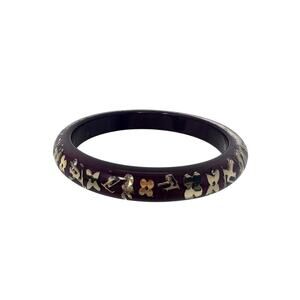 Louis Vuitton LV Resin And Crystal Inclusion Bangle Bracelet Deep Burgundy